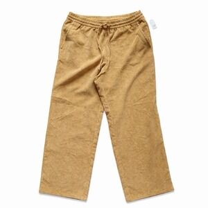 GAP NWT Corduroy Pull-On Pants L Camel Hair Tan Wide Leg Elastic Waist Cozy